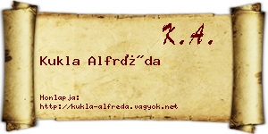 Kukla Alfréda névjegykártya